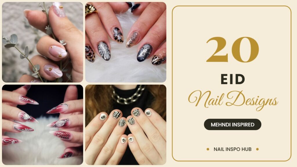 20 Beautiful Eid Nail Designs Inspired by Mehndi & Gold